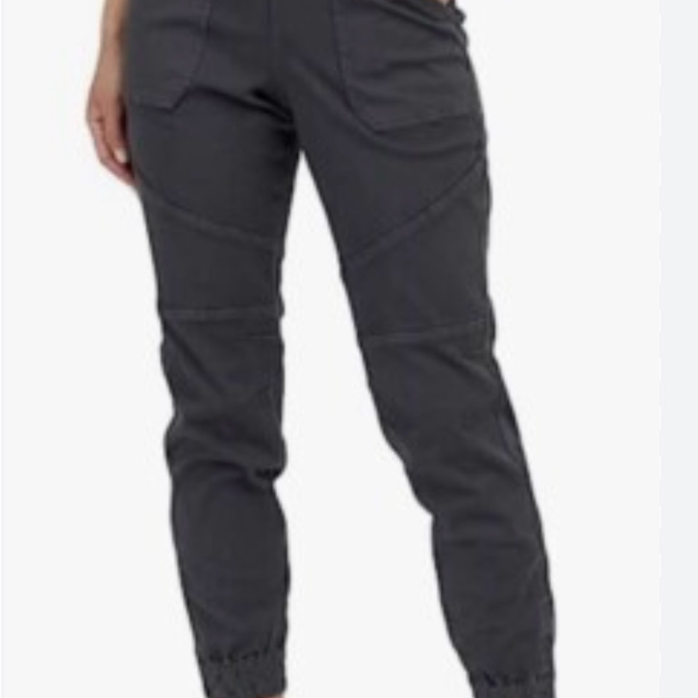 SPANX Gray Track Pants with Tapered Leg and Elastic Cuffs